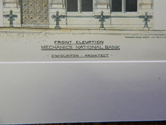 Mechanics National Bank, New York, C W Clinton, Architect, 1890, Original Plan