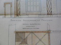 Spanish Government Pavilion, R. Guastavino, Architect, 1893, Original Plan.