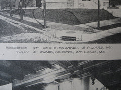 George D. Barnard Residence, St. Louis, MO, Tully & Clark, 1890, Lithograph