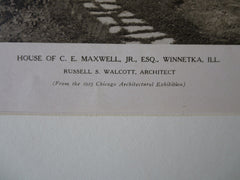 C.E. Maswell, Jr, Esq. House, Winnetka, IL, Russell S. Walcott, 1923, Lithograph