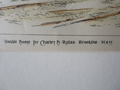 Charles Rutan Houses, Brookline, MA, 1885. Original Plan Hand Colored ...
