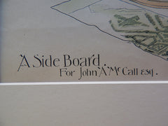Side Board, John McCall House, Mellen, Westell & Kirby, 1890, Original Plan