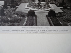 De Lemar Estate, Forecourt, Glen Cove, LI, NY, C Gilbert, 1919, Lithograph