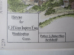 E.H. Van Ingen, Esq. House, Washington, CT, Original Plan. Potter & Robertson