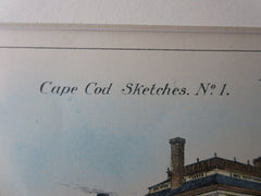 Sketches of Cape Cod, MA, 1887, Original Hand Colored
