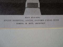 Ancon Hospital Exterior, Ancon, Panama Canal Zone, S. Hitt, 1919, Lithograph
