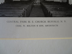Central Park M.E. Church, Buffalo, NY, Bolton & Sons, 1928, Lithograph