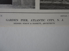 Garden Pier, Details, Atlantic City, NJ, Simon & Bassett, 1914, Lithograph