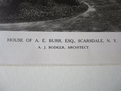 A.E. Burr House, Scardale, NY, A.J. Bodker, Archt., 1921, Lithograph