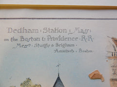 Dedham Station, Boston & Providence RR, MA, 1885. Sturgis/Brigham. Original Plan