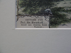 Cottage, Paul Von Marschuetz, Mount Lee Crystal River, Florida, 1885, Original