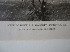 William B. Moulton House, Garden, Winnetka, IL, R. S. Walcott, 1924, Lithograph