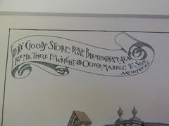 T Wright, Dry Goods Store, Birmingham, AL, 1884, O Marble, Archt., Original Plan