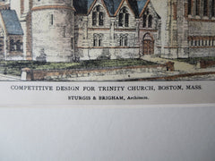 Trinity Church, Boston, MA, Original Plan. Sturgis & Brigham