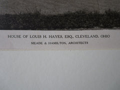 Louis H. Hayes, Esq. House, Cleveland, OH, Meade & Hamilton, 1923, Lithograph
