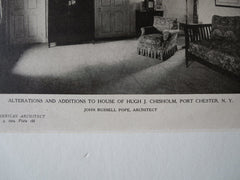 Hugh J. Chisholm House, Interior, Port Chester, NY, J.R Pope, 1924, Lithograph