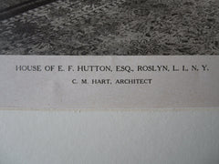 E.F. Hutton House, Fireplace, Roslyn, LI, NY, C.M. Hart, 1923, Lithograph