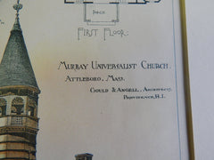 Murray Universalist Church, Attleboro, MA, Gould & Angell, 1886, Original Plan