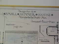 Summer House, Kennebunkport, ME, 1880, H P Clark, Architect, Original Plan