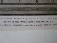 Church/Sacred Heart, Altar, Washington DC, Murphy & Olmsted, 1923, Lithograph