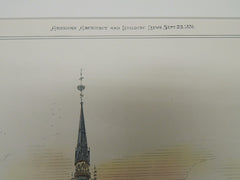 The First M.E. Church, Wilkes-Barre, PA, 1876, Original Plan