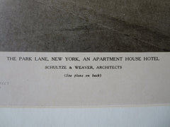Park Lane Apartment Hotel, NY, Schultze & Weaver, 1924, Lithograph