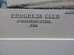 Progress Club, 5th Ave & 63rd St, New York, 1890, A Zucker, Archt. Original Plan