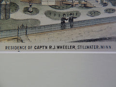Residence, Captain R J Wheeler, Stillwater, MN, 1874, Original, Hand Colored