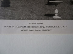 Malcolm Stevenson House, Westbury, LI, NY, Dwight J. Baum, 1923, Lithograph