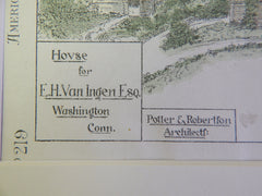 House, E H Van Ingen, Washington, CT, 1880, Potter & Robertson, Original Plan