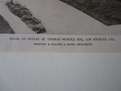 Thomas Nickols Estate, Los Angeles, CA, Pierpont & Davis, 1923, Lithograph