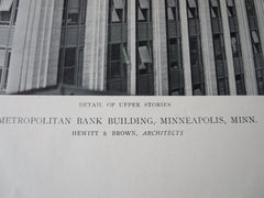 Metropolitan Bank Building, Minneapolis, MN, Hewitt & Brown, 1918, Lithograph