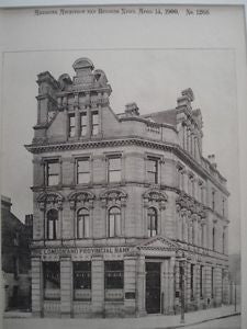 London and Provincial Bank, Hackney Branch, England, 1900. Bourchier & Galsworthy
