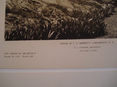 House of C. C. Merritt, Larchmont NY, 1926. F. J. Sterner. Lithograph