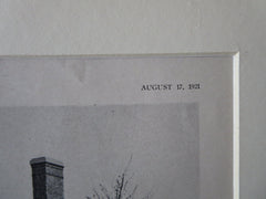 Amos Carver House, Exterior, Locust Valley, NY, Tooker & Marsh, 1921, Lithograph