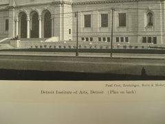 Exterior, Detroit Institute of Arts. Detroit MI, 1927. Paul Cret, Zantzinger, Borie & Medary