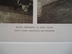 Interior: Hotel Orndorff, El Paso TX, 1927. Trost & Trost. Lithograph