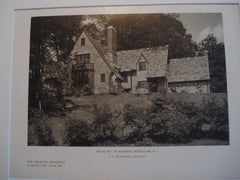 House of J. M. Hawkins, Montclair NJ, 1926. C. C. Wendehack. Lithograph
