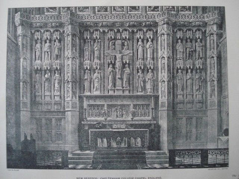 Reredos: Cheltenham College Chapel in England, 1904. H.A. Prothero. Photo