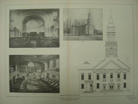 Congregational Church in Ware MA, 1902. E. C. & G. C. Gardner. Photogravure