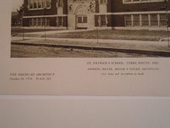 St. Patrick's School, Terre Haute IN, 1926. Johnson, Miller & Yeager. Lithograph