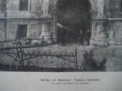 Archway, Temple Gardens, England, 1895. E. M. Barry. Photogravure