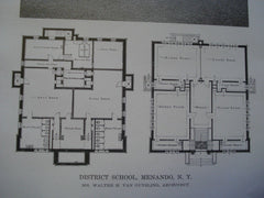 District School, Menando, NY. 1916. Walter H. Van Guysling. Lithograph