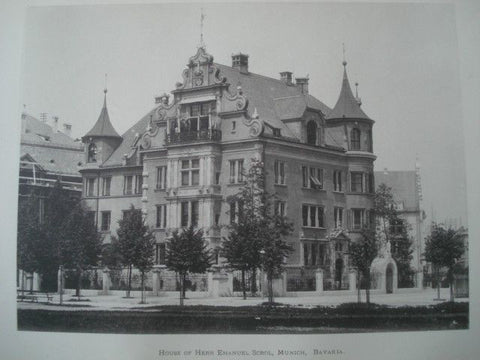 House of Herr Emanuel Scrol, Munich, Bavaria, 1900. E. Seidl. Gelatine