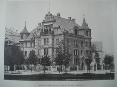 House of Herr Emanuel Scrol, Munich, Bavaria, 1900. E. Seidl. Gelatine