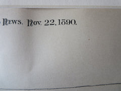 S.M. Nave House, St. Joseph, MO, 1890, Eckel & Mann, Original Plan Hand Colored