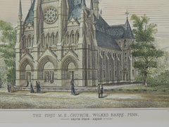 The First M.E. Church, Wilkes-Barre, PA, 1876, Original Plan