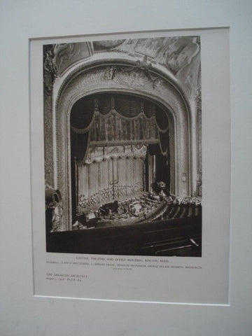 Capitol Theatre & Office, Boston MA, 1926. Blackall, Clapp & Whittemore. Lithograph