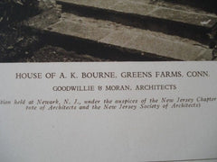 House of A. K. Bourne, Greens Farms CT, 1927. Goodwillie & Moran. Lithograph