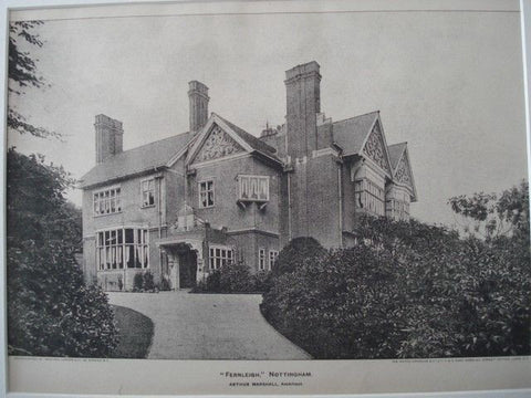 Fernleigh in Nottingham, England, 1900. Arthur Marshall. Photogravure
